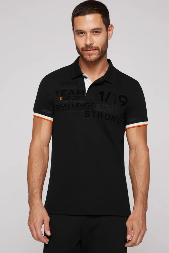 Herren CAMP DAVID & SOCCX Pikee-Polo mit Flockprint