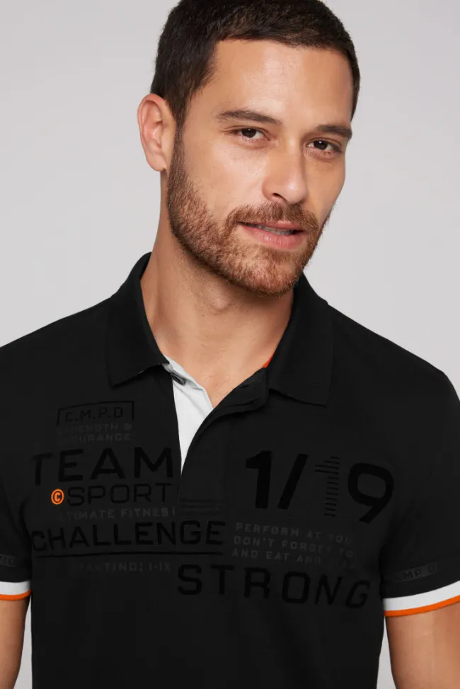 Herren CAMP DAVID & SOCCX Pikee-Polo mit Flockprint
