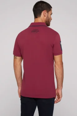 Herren CAMP DAVID & SOCCX Pikee-Polo mit Label Patches und Stickereien