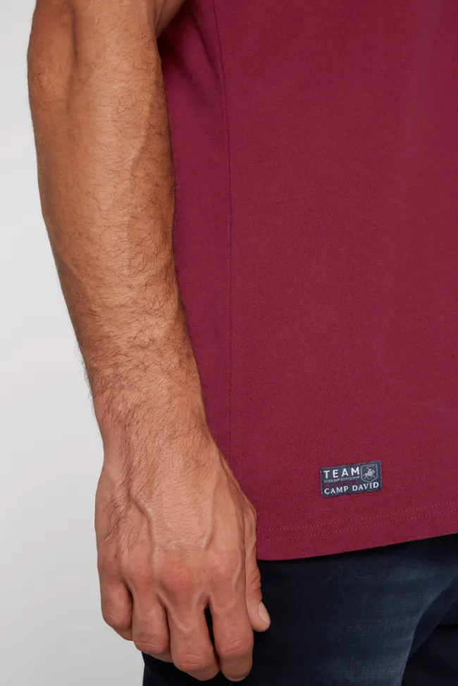 Herren CAMP DAVID & SOCCX Pikee-Polo mit Label Patches und Stickereien