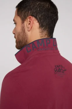 Herren CAMP DAVID & SOCCX Pikee-Polo mit Label Patches und Stickereien