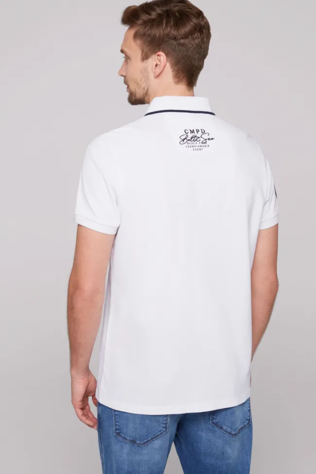 Herren CAMP DAVID & SOCCX Pikee-Polo mit Label Patches und Stickereien