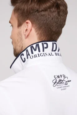 Herren CAMP DAVID & SOCCX Pikee-Polo mit Label Patches und Stickereien