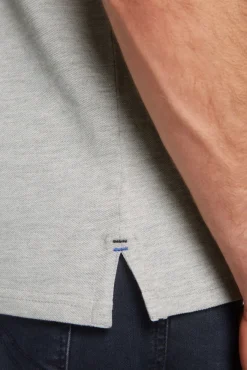 Herren CAMP DAVID & SOCCX Pikee-Polo mit Label-Applikationen granite melange