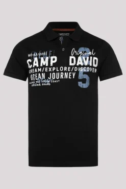 Herren CAMP DAVID & SOCCX Pikee-Polo mit Logo Print | M