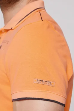 Herren CAMP DAVID & SOCCX Pikee-Polo mit Logo-Applikationen sunrise orange