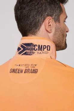 Herren CAMP DAVID & SOCCX Pikee-Polo mit Logo-Applikationen sunrise orange