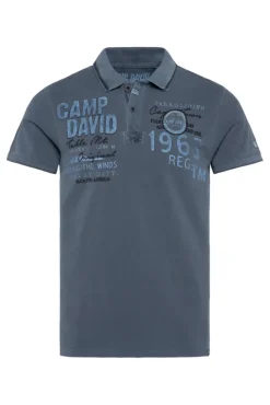 Herren CAMP DAVID & SOCCX Pikee-Polo mit Logo-Applikationen blue navy