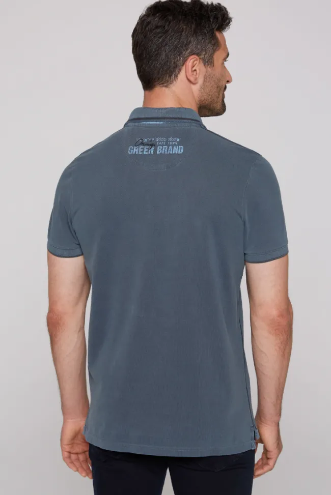 Herren CAMP DAVID & SOCCX Pikee-Polo mit Logo-Applikationen blue navy