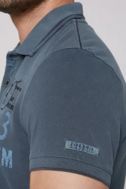 Herren CAMP DAVID & SOCCX Pikee-Polo mit Logo-Applikationen blue navy