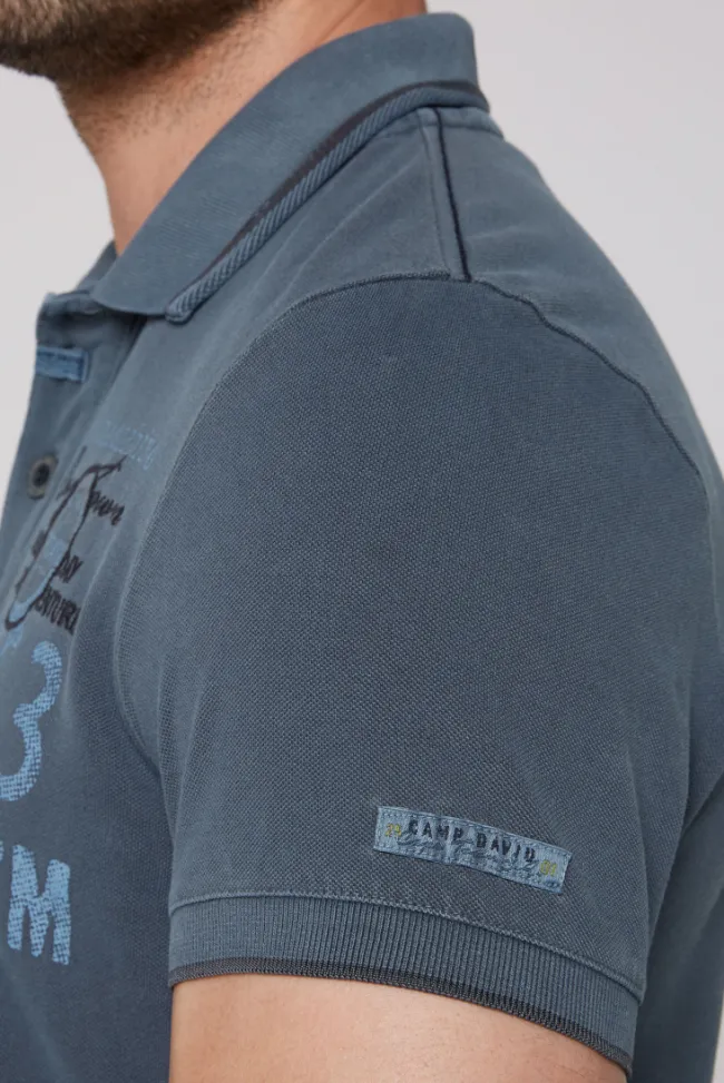 Herren CAMP DAVID & SOCCX Pikee-Polo mit Logo-Applikationen blue navy