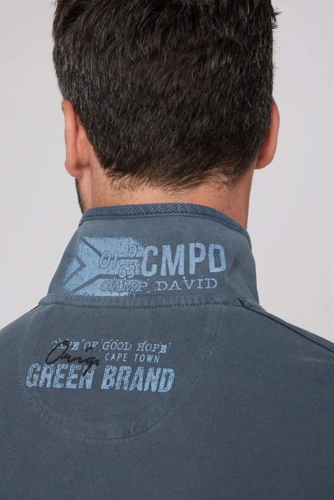 Herren CAMP DAVID & SOCCX Pikee-Polo mit Logo-Applikationen blue navy