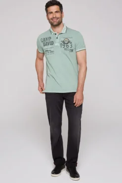 Herren CAMP DAVID & SOCCX Pikee-Polo mit Logo-Applikationen