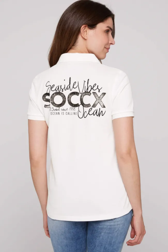 Damen CAMP DAVID & SOCCX Pikee-Polo mit Rücken-Artwork