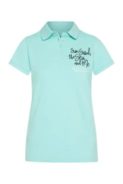Damen CAMP DAVID & SOCCX Pikee-Polo mit Rücken-Artwork flash aqua
