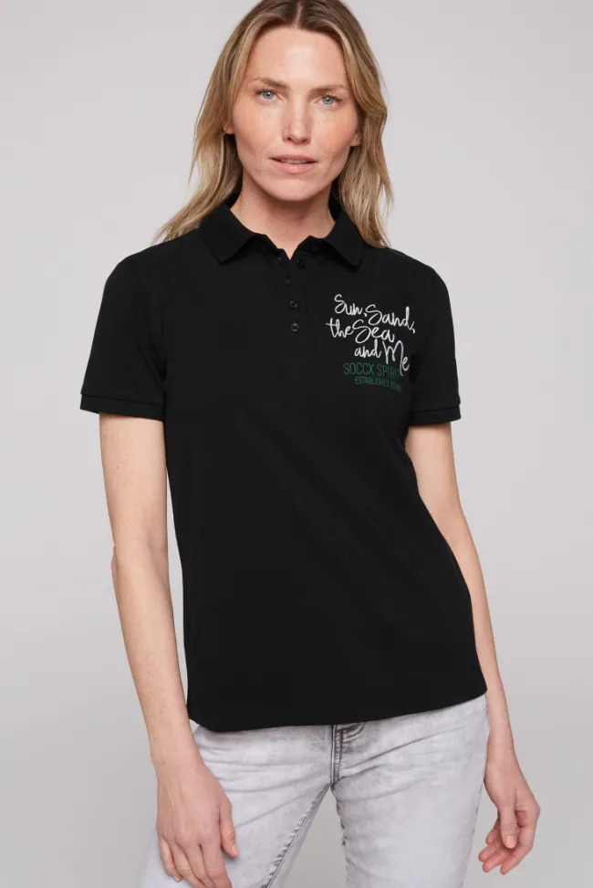 Damen CAMP DAVID & SOCCX Pikee-Polo mit Rücken-Artwork