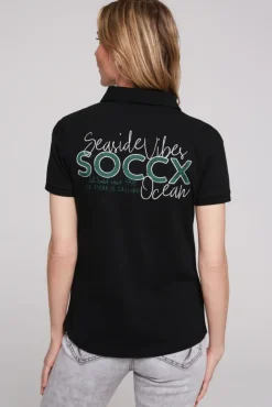 Damen CAMP DAVID & SOCCX Pikee-Polo mit Rücken-Artwork