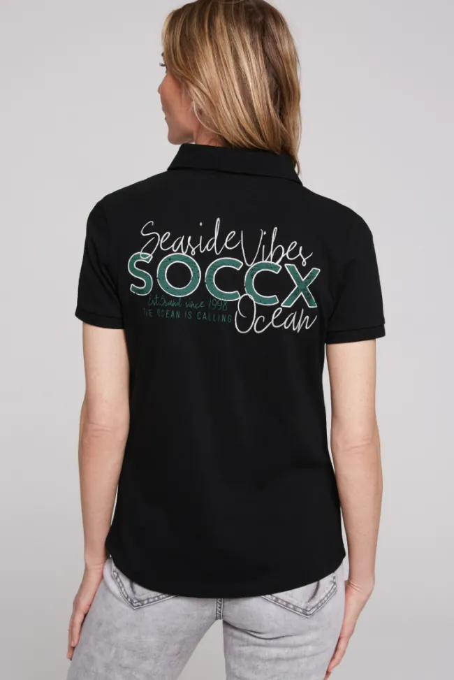 Damen CAMP DAVID & SOCCX Pikee-Polo mit Rücken-Artwork