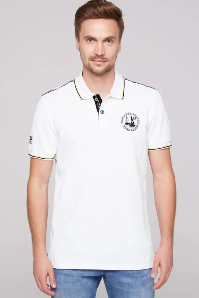 Herren CAMP DAVID & SOCCX Pikee-Polo mit Tipping-Effekten