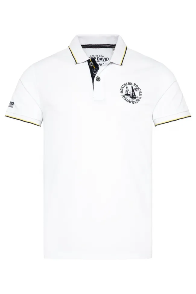 Herren CAMP DAVID & SOCCX Pikee-Polo mit Tipping-Effekten