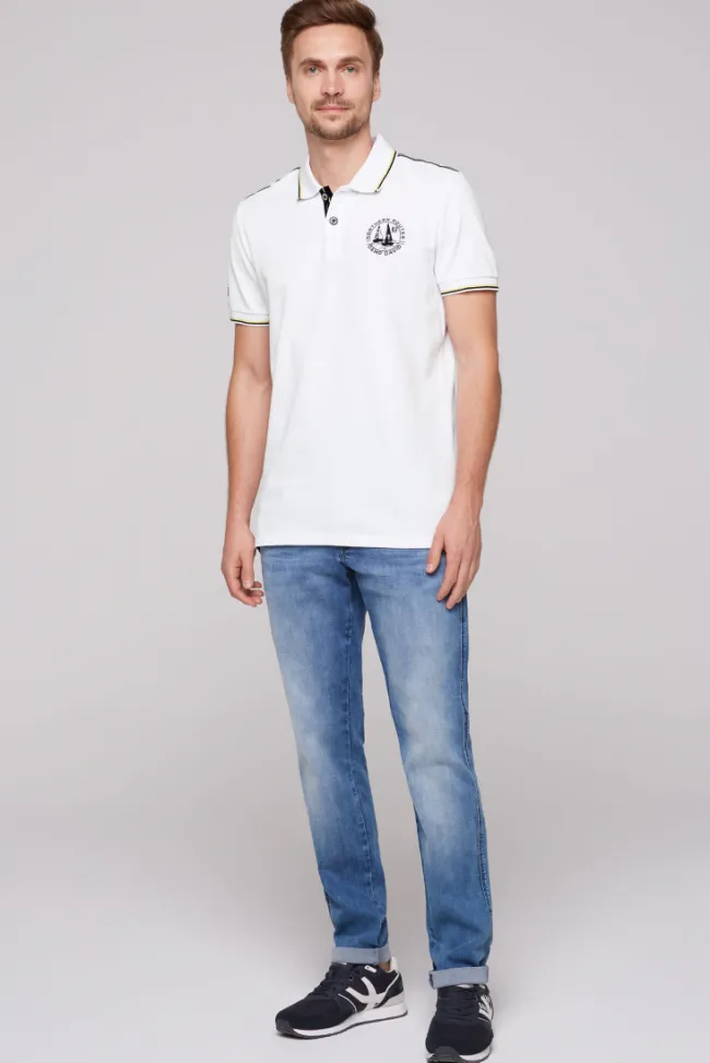 Herren CAMP DAVID & SOCCX Pikee-Polo mit Tipping-Effekten