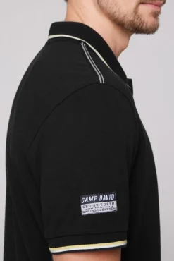 Herren CAMP DAVID & SOCCX Pikee-Polo mit Tipping-Effekten