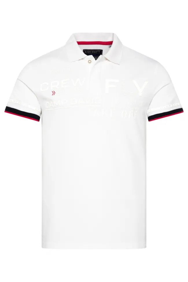 Herren CAMP DAVID & SOCCX Pikee-Polo mit tonigem Rubber Artwork