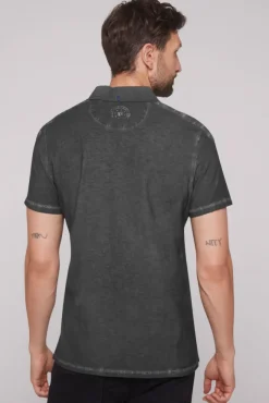 Herren CAMP DAVID & SOCCX Polo mit Schultertapes und Logo Artwork