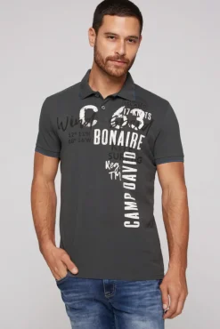 Herren CAMP DAVID & SOCCX Poloshirt aus Pikee mit Print Artwork | S