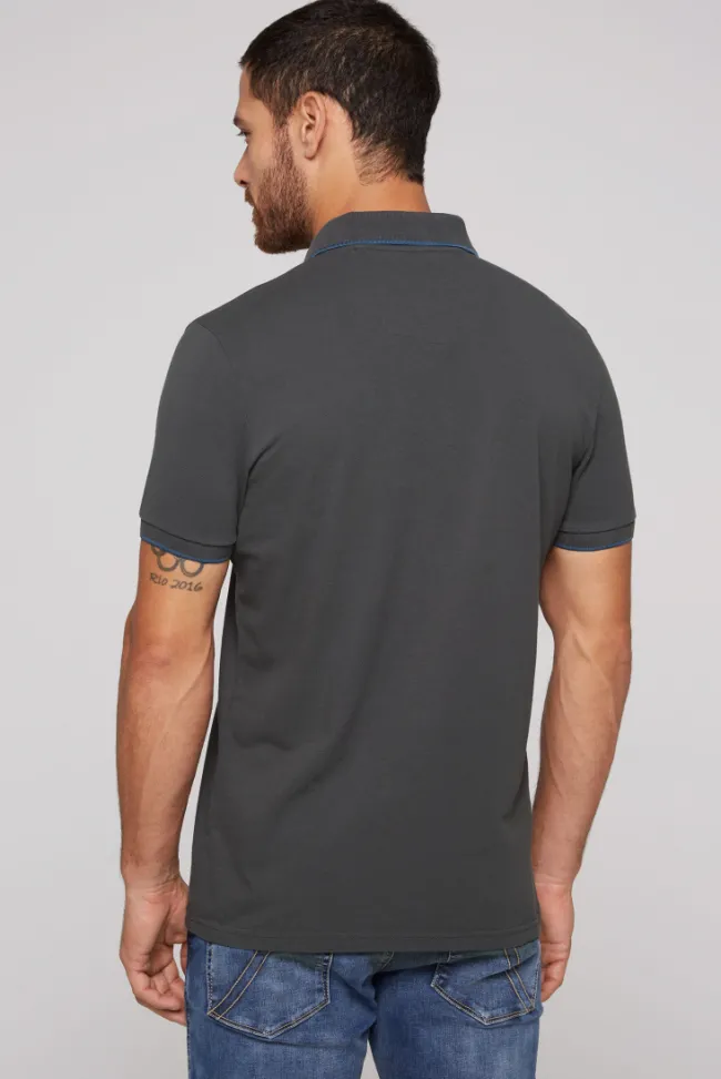 Herren CAMP DAVID & SOCCX Poloshirt aus Pikee mit Print Artwork | S