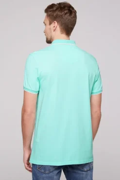 Herren CAMP DAVID & SOCCX Poloshirt aus Pikee mit Print Artwork aqua green | S