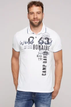 Herren CAMP DAVID & SOCCX Poloshirt aus Pikee mit Print Artwork