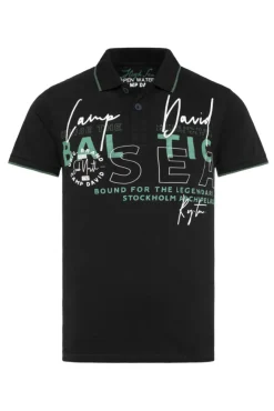 Herren CAMP DAVID & SOCCX Poloshirt aus Pikee mit Rubber Print