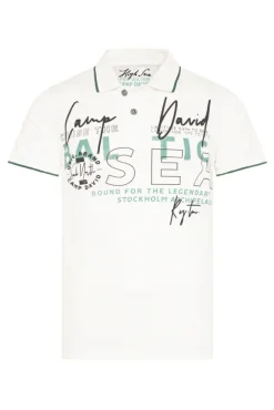Herren CAMP DAVID & SOCCX Poloshirt aus Pikee mit Rubber Print