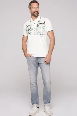 Herren CAMP DAVID & SOCCX Poloshirt aus Pikee mit Rubber Print
