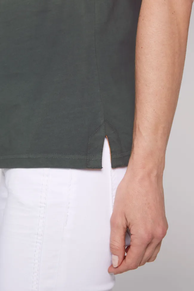 Damen CAMP DAVID & SOCCX Poloshirt Dip Dye mit Rücken-Artwork sage green