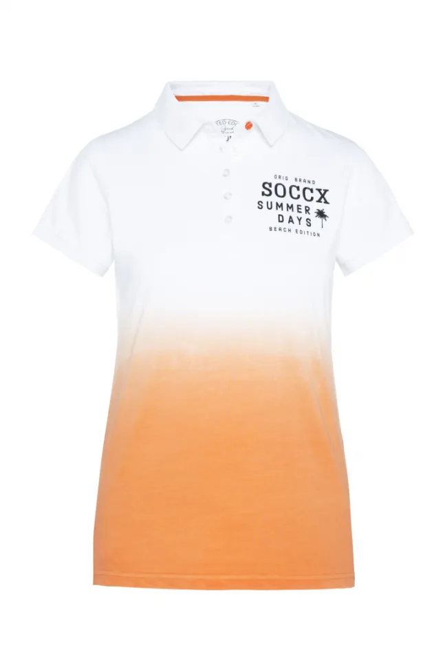 Damen CAMP DAVID & SOCCX Poloshirt Dip Dye mit Rücken-Artwork