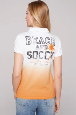 Damen CAMP DAVID & SOCCX Poloshirt Dip Dye mit Rücken-Artwork