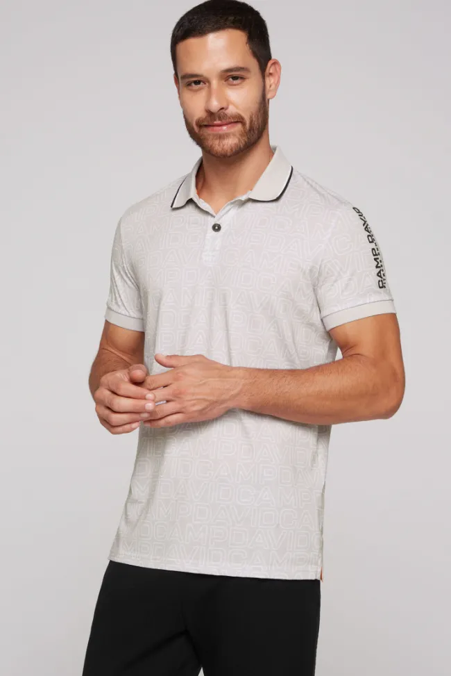 Herren CAMP DAVID & SOCCX Poloshirt mit All Over Print