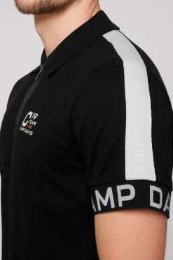 Herren CAMP DAVID & SOCCX Poloshirt mit Zipper und reflektierenden Prints