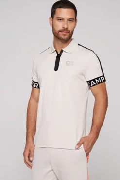 Herren CAMP DAVID & SOCCX Poloshirt mit Zipper und reflektierenden Prints