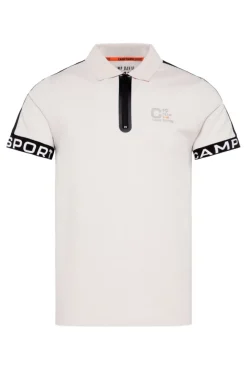 Herren CAMP DAVID & SOCCX Poloshirt mit Zipper und reflektierenden Prints