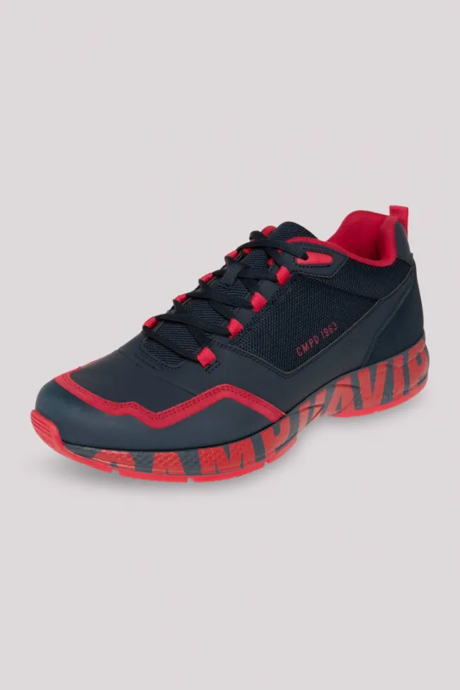 Herren CAMP DAVID & SOCCX Power Sneaker im Materialmix mit XL-Logo navy / red