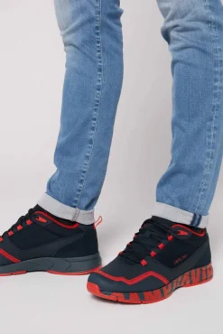 Herren CAMP DAVID & SOCCX Power Sneaker im Materialmix mit XL-Logo navy / red