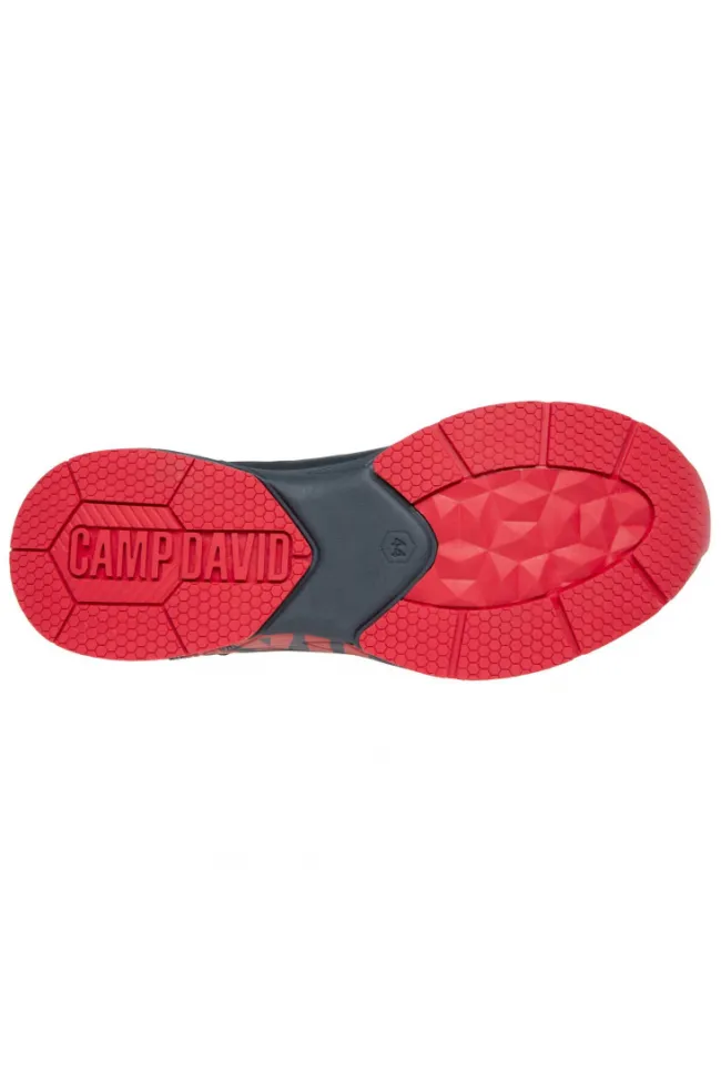 Herren CAMP DAVID & SOCCX Power Sneaker im Materialmix mit XL-Logo navy / red