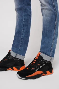 Herren CAMP DAVID & SOCCX Premium Sneaker im Knit-Design mit 3D-Rubber-Elementen