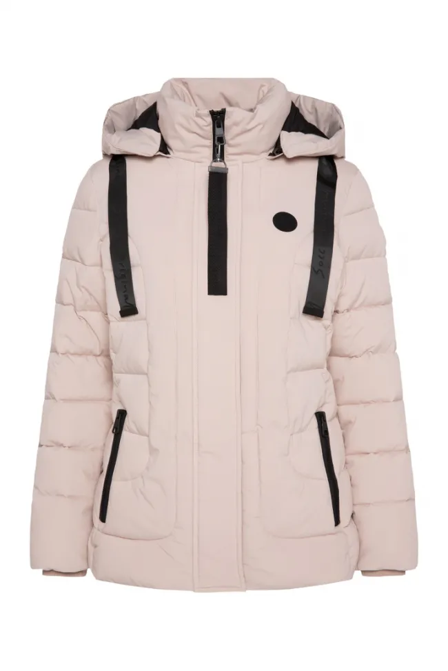Damen CAMP DAVID & SOCCX Puffer-Jacke mit abtrennbarer Kapuze light beige