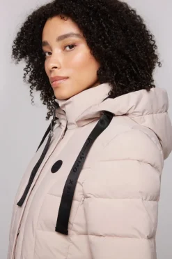Damen CAMP DAVID & SOCCX Puffer-Jacke mit abtrennbarer Kapuze light beige