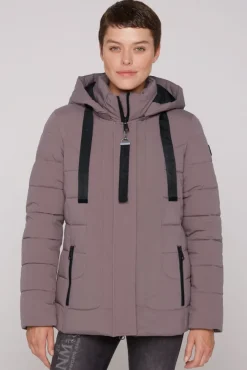 Damen CAMP DAVID & SOCCX Puffer-Jacke mit abtrennbarer Kapuze