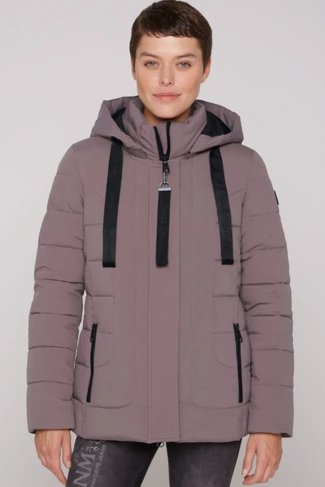 Damen CAMP DAVID & SOCCX Puffer-Jacke mit abtrennbarer Kapuze